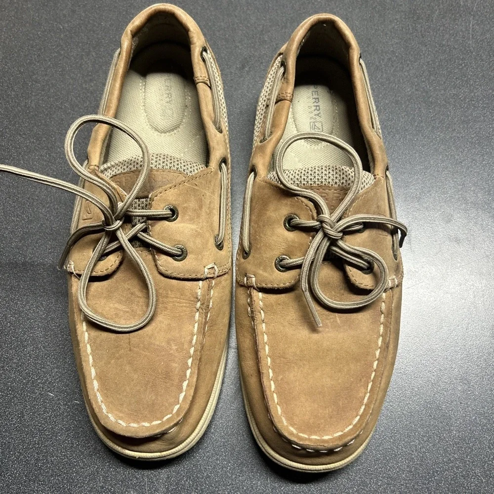 SPERRY TOP-SIDER INTREPID WOMENS 8 TAN BROWN LEATHER BOAT DOCK SHOES